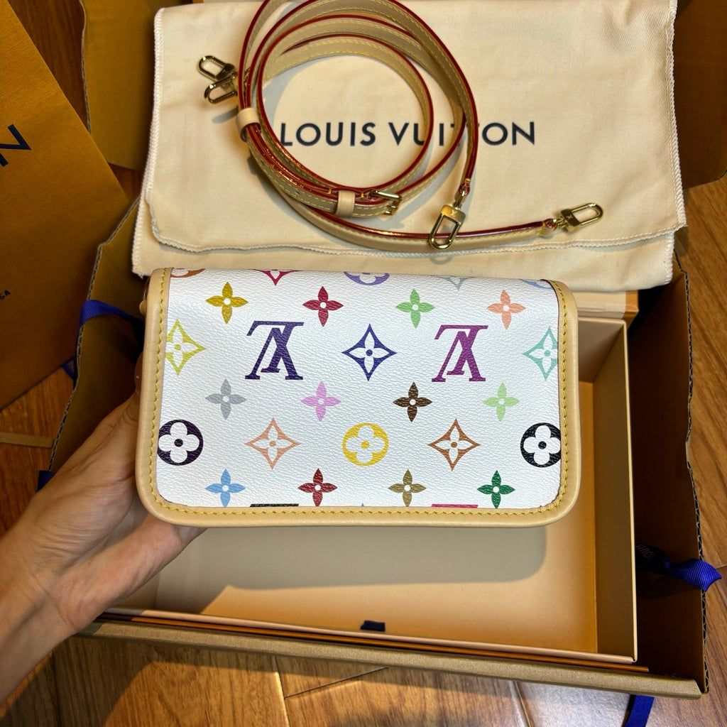 LV White Tricolor Nano Diane