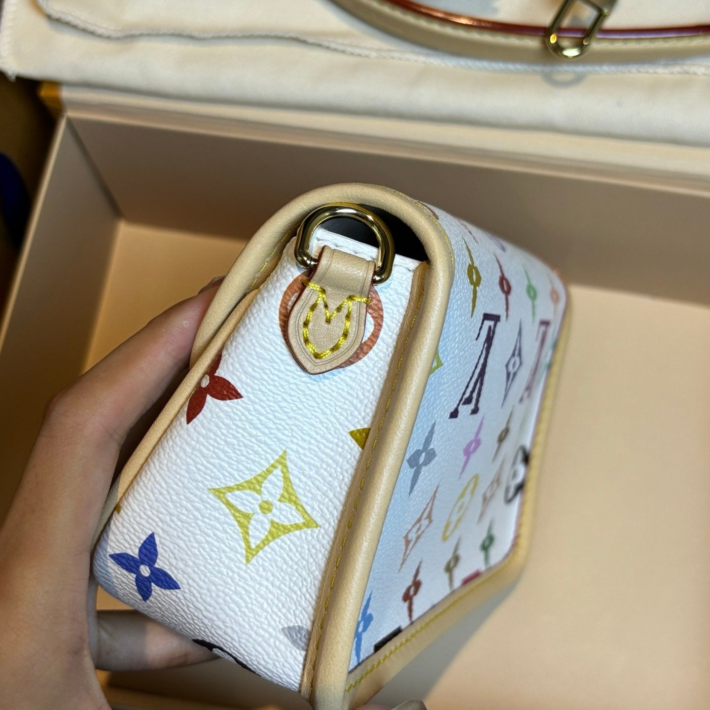 LV White Tricolor Nano Diane